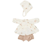 Windflower creme clothing set & bonnet