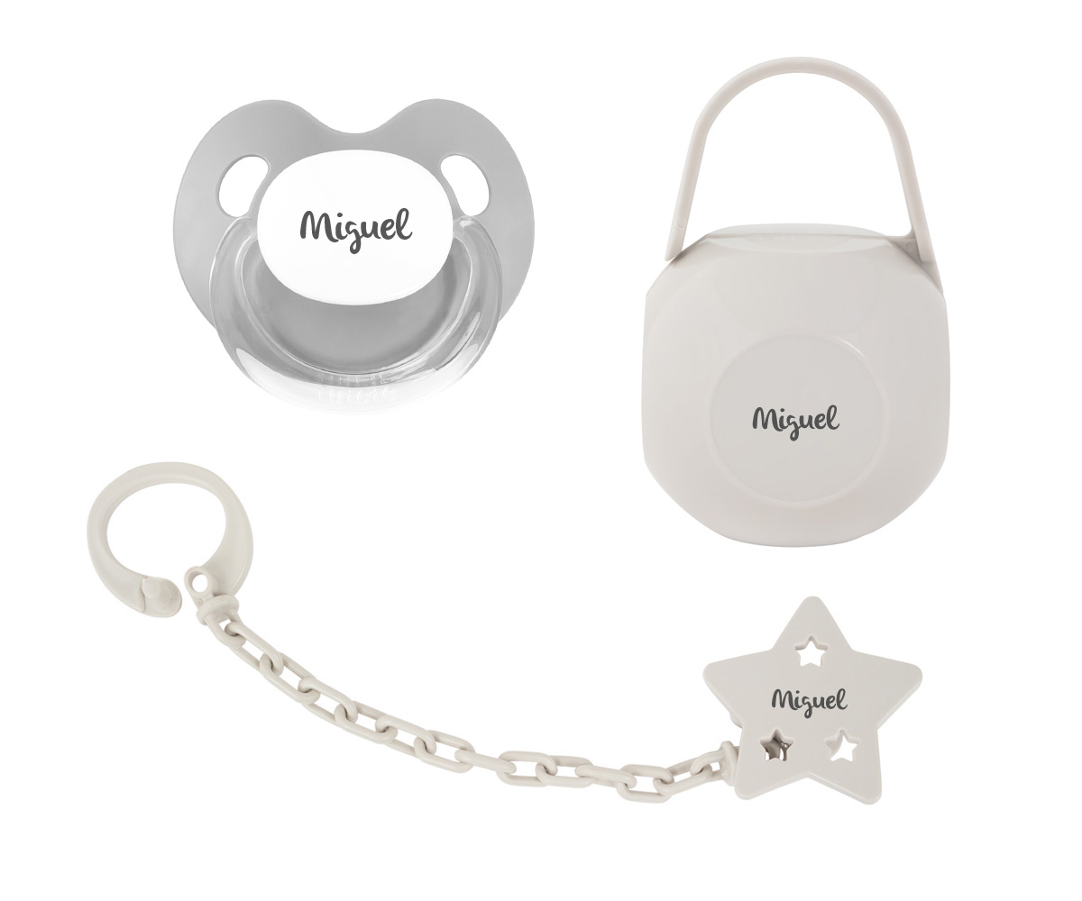 Pack Cadeau Personnalisable Bébé Basic Gris - Tutete