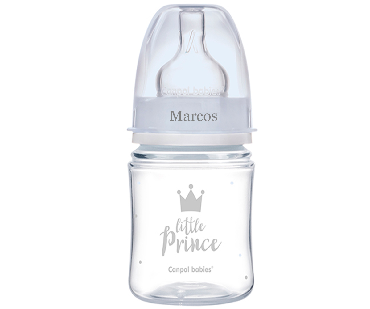 Biberón Anticólicos Royal Baby Azul 120ml - Personalizado