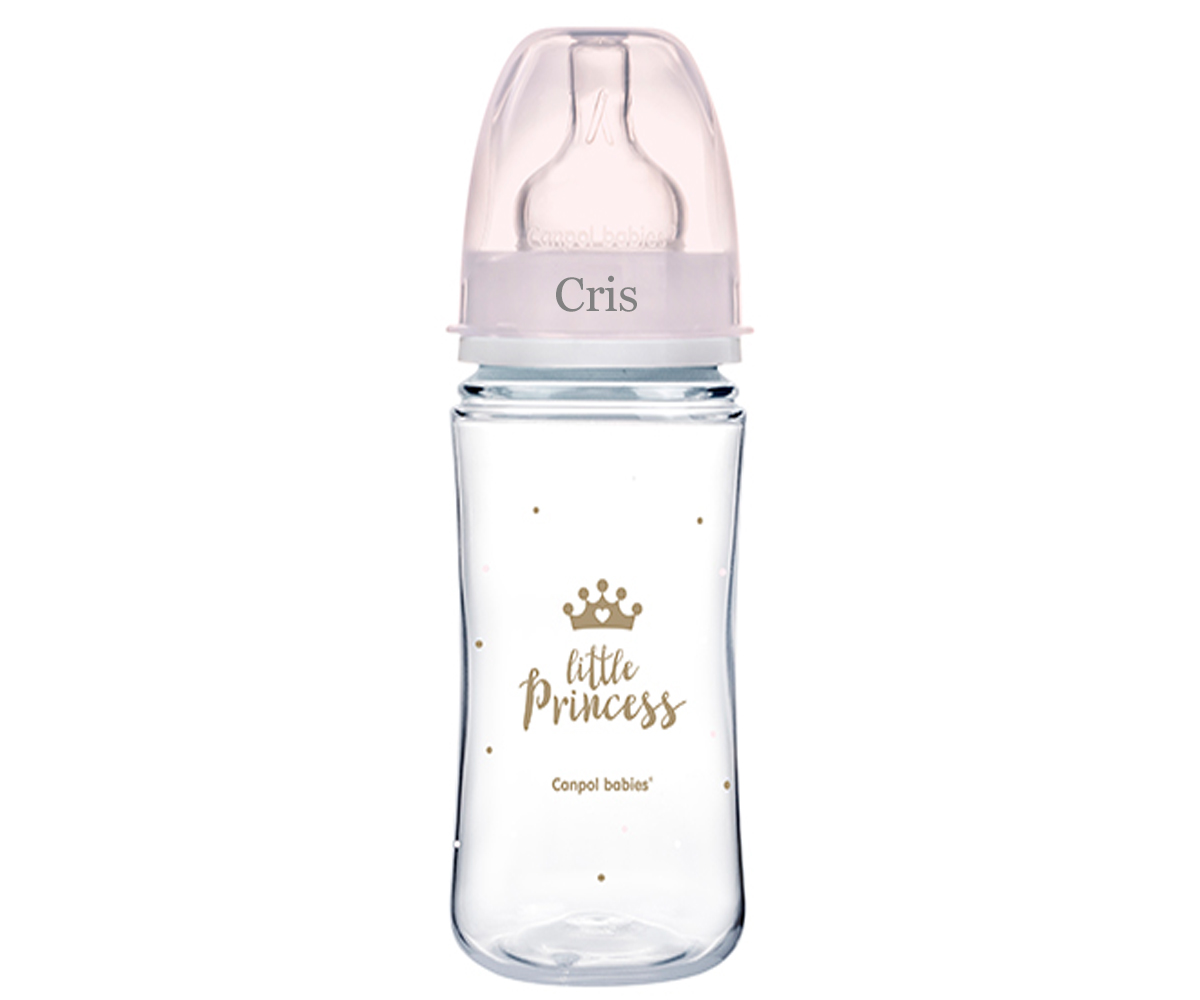 Biberón Anticólicos Royal Baby Rosa 240ml - Personalizado