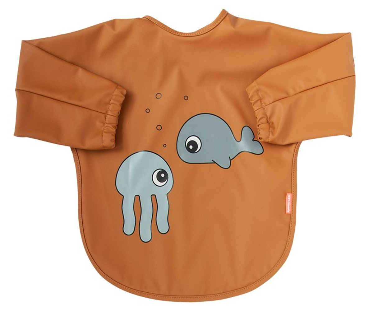 Babete Com Mangas Sea Friends Mustard 6-18m - Personalizado