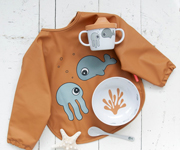 Babero con Mangas Sea Friends Mustard 6-18m Personalizable