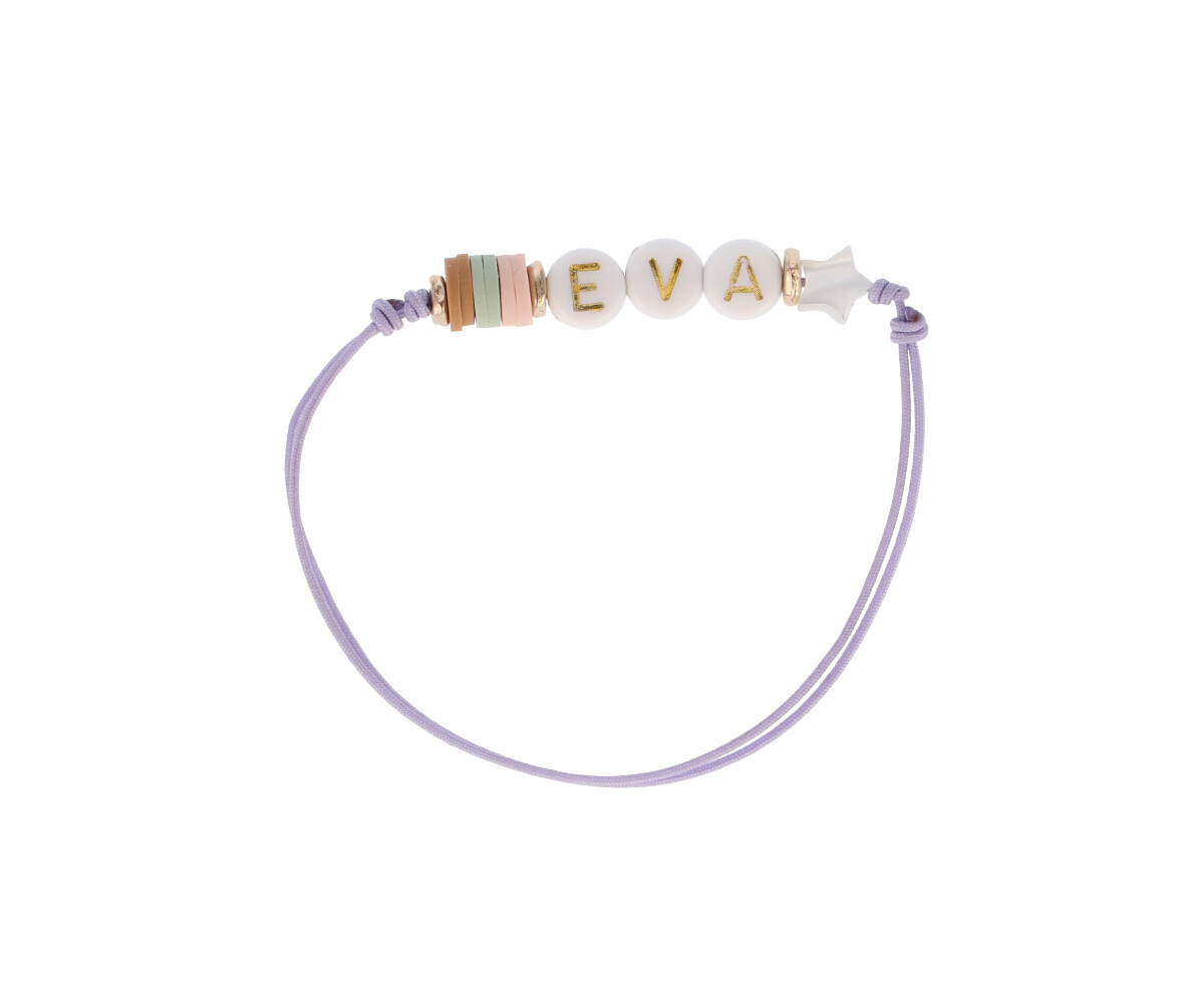 Pulsera 3 Iniciales Personalizada Lila