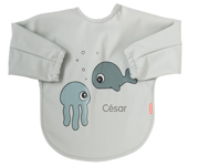Babero con Mangas Sea Friends Gris 6-18m Personalizable