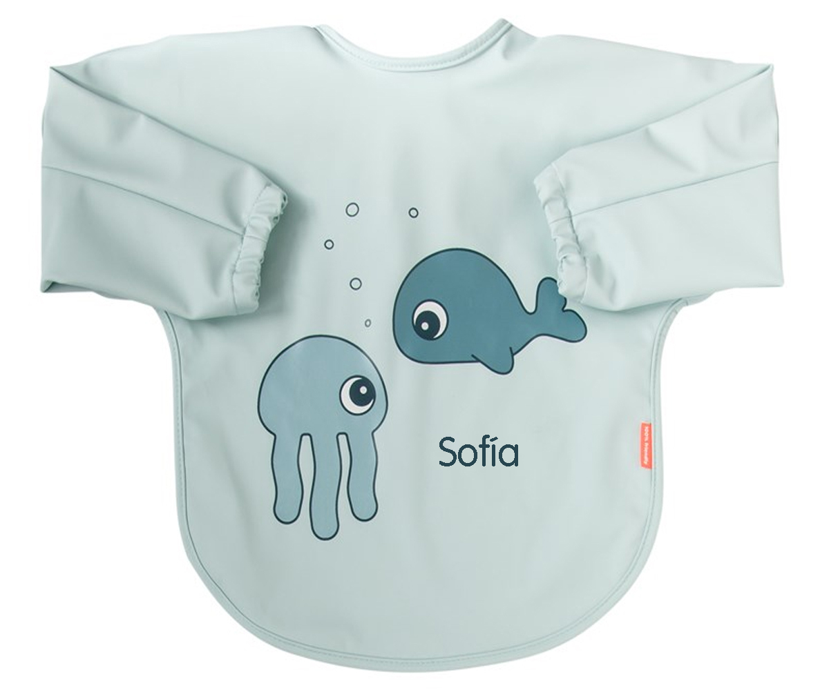 Babero Con Mangas Sea Friends Blue 6-18m - Personalizado