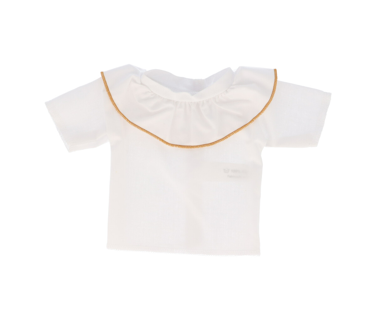 Camicia Bambole Cutie Volante Bianco-Senape