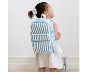 Zainetto Infantile Blue-White Stripes Personalizzabile