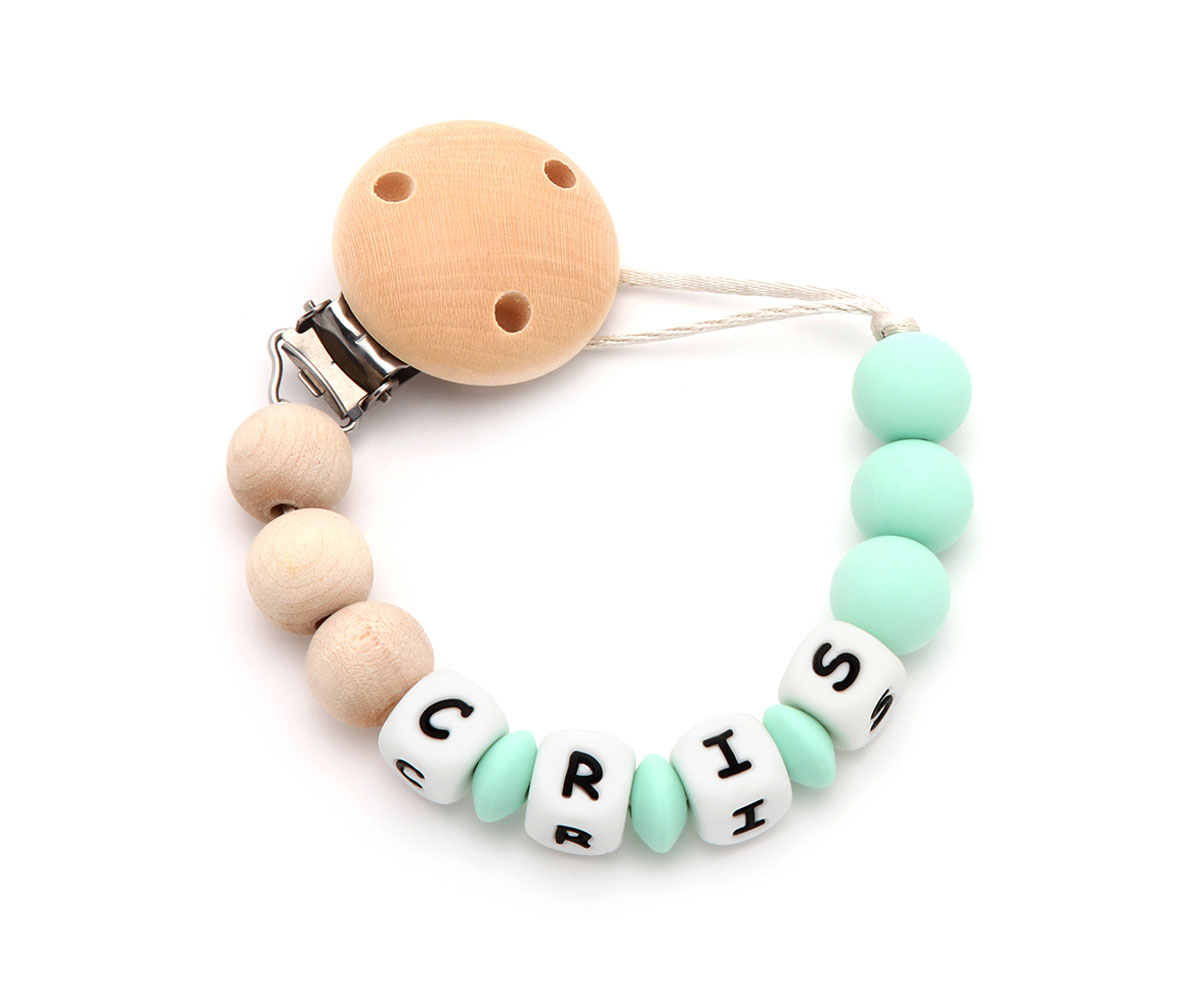 Prende Chupetas De Silicone Personalizada Eco Mint