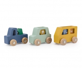 Set de Coches Madera Animales