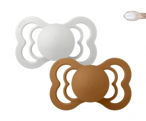 2 Pack BIBS Soother Supreme Haze/Caramel Silicone