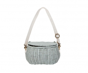 Mini Chari Vintage Blue Rattan Bag