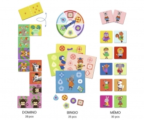 Juego de Domin Bingo y Memo Los Amiguitos