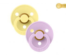 2 Chupetes BIBS Colour Round  Sunshine/Violet Sky