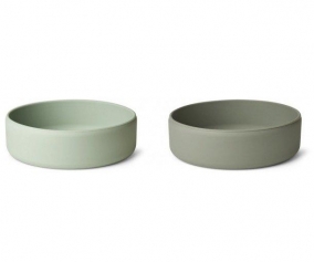 2 Ciotole Silicone Damina Dusty Mint/Faune Green Mix