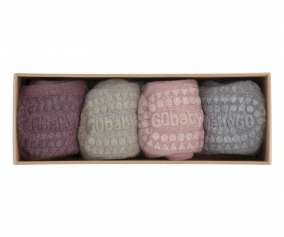 Chaussettes Combo Box Semelle Antidrapante Dusty Rose