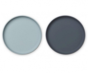 2 Platos Silicona Brandon Sea Blue/Whale Blue mix