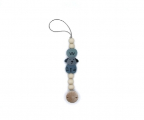 Porte-sucette en silicone Animaux Bleu