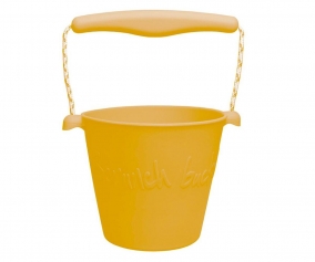 Cubo de Playa de Silicona Mostaza