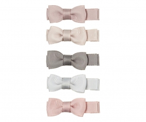 5 pinces  n?ud Martha Pastel