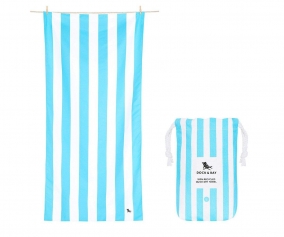 Telo Spiaggia XL Microfibra Cabana Azzurro Pastello Personalizzabile 