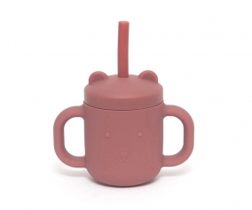 Copo de silicone com alas e palhinha  Mahogany Rose