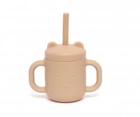 Taza Silicona con Asas y Pajita Honey