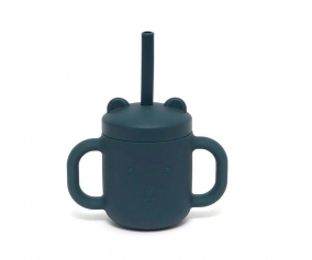 Taza Silicona con Asas y Pajita Balsam Blue