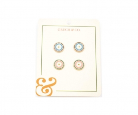 2 Pares Pendientes Infantil Enamel Flower