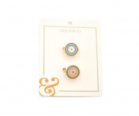 2 Anillos Esmaltados Enamel Flower