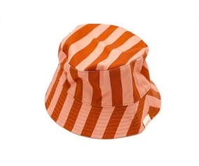Bonnet de bain rversible  rayures soleil/terre