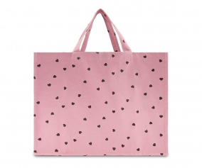 Borsa Mare Cotone Cuori Lilac