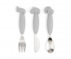 3 Posate Antiscivolo YummyPlus Deer Friends Grey