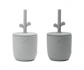 2 Bicchieri con Cannuccia  Peekaboo Wally Grey