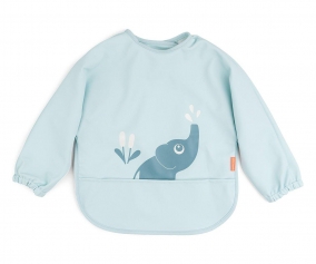 Bavoir  manches Elphee bleu 6-18 m