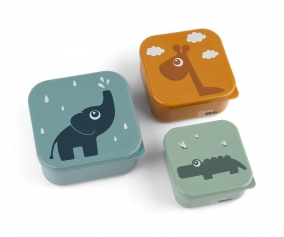 Set 3 Scatoline Snack Deer Friends Blue  mix