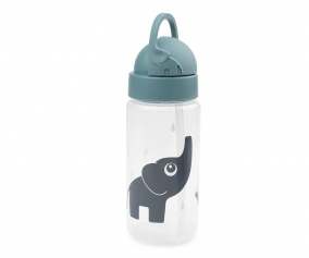 Bouteille en plastique avec paille Elphee Blue