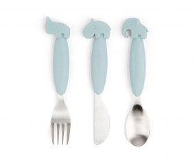 3 Posate Antiscivolo YummyPlus Deer Friends Blue
