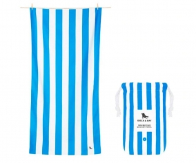 Beach Towel Large Microfiber Cabana Blue Personalised