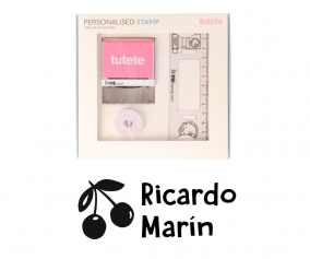 Sello Personalizado Cerezas + Cinta Blanca para Ropa Oscura