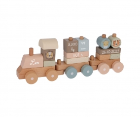 Trenino Legno Zoo Rosa Personalizzabile