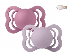 2 Chupetes BIBS Supreme Fossil Grey/Mauve Silicona