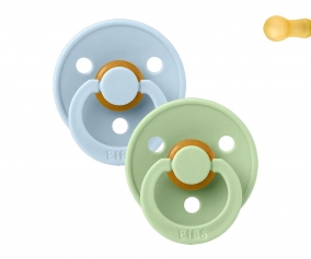 2 Chupetes BIBS Colour Round Baby Blue/Pistachio