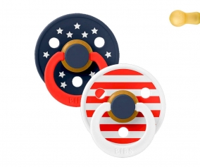 2 Chupetes BIBS Colour Round Stars & Stripes