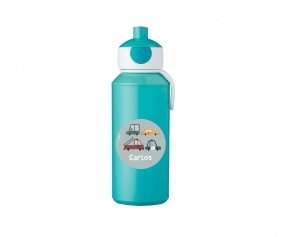 Botella Campus Pop-Up Personalizada Turquesa 400ml Vintage Cars