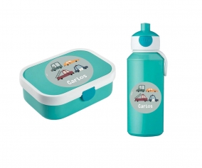 Set Pranzo Campus Turchese Personalizzato Vintage Cars