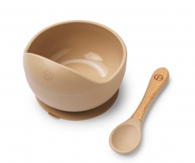 Ensemble djeuner en silicone Pure kaki