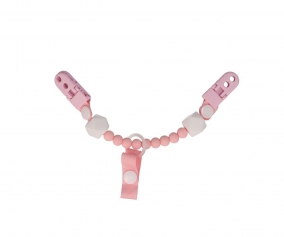 Chupetero Broche Silicona Rosa