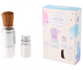 Brush & Shimmering Silver Powder