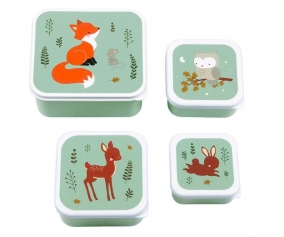 4 Cajitas Almuerzo y Snacks Forest Friends