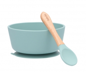 Bol con Ventosa + Cuchara Light Sage
